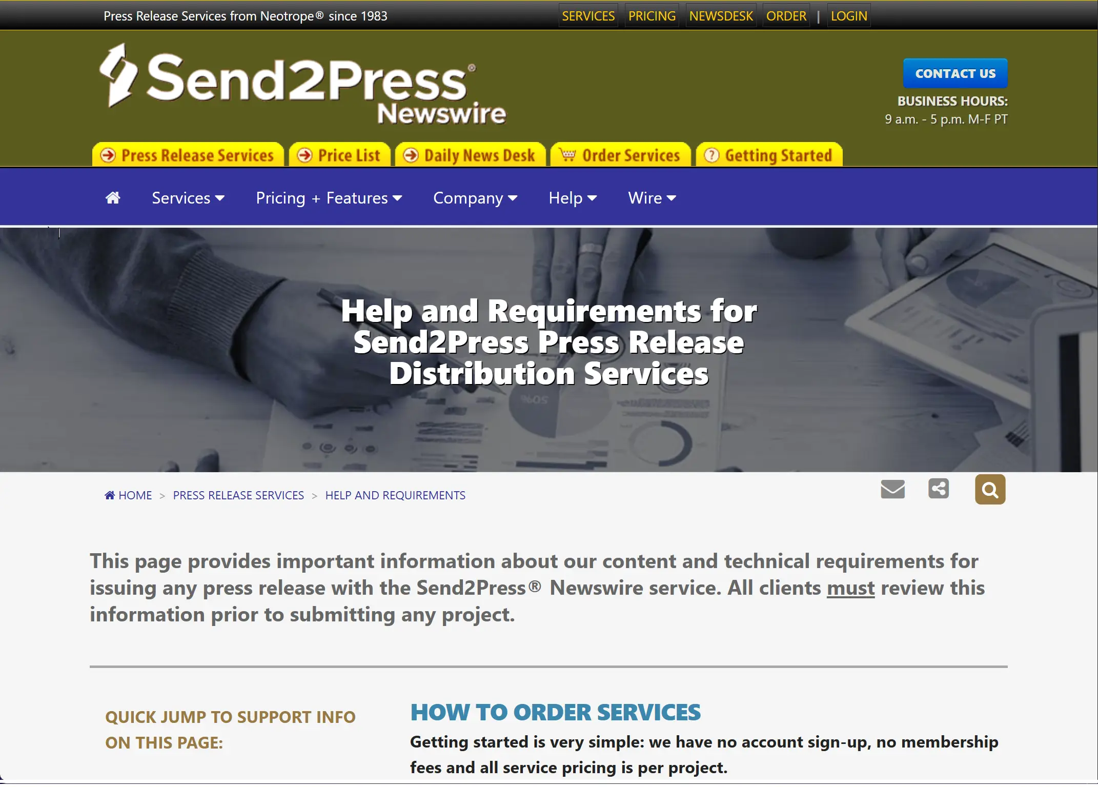 Help, FAQs, and Content Requirements for Send2Press Press Release Services