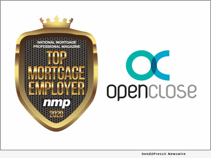 OpenClose Recognized as a 2020 Top Mortgage Employer