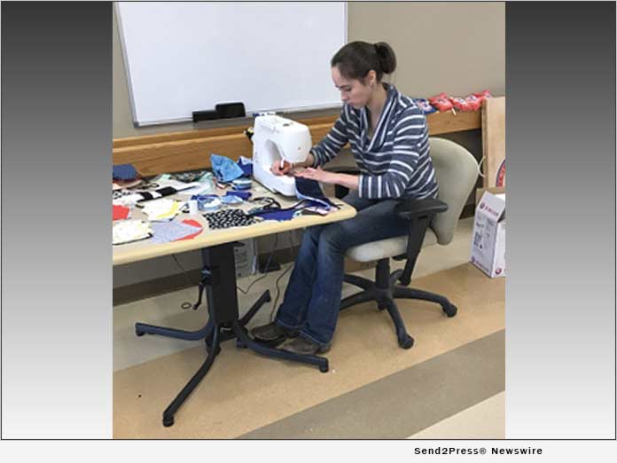 Amy Allen, CNA sews masks in off hours