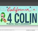 BeingWellCA - 4 COLIN License Plate