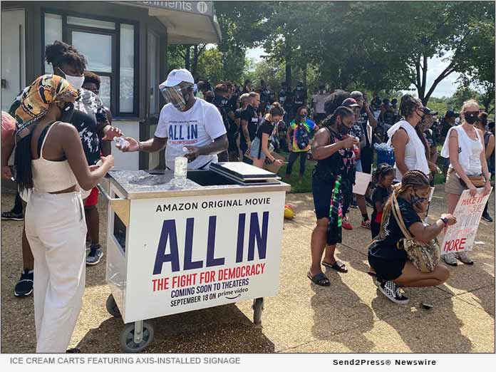 Ice cream carts featuring Axis-installed signage