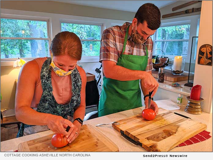 Cottage Cooking guests make a tomato basket