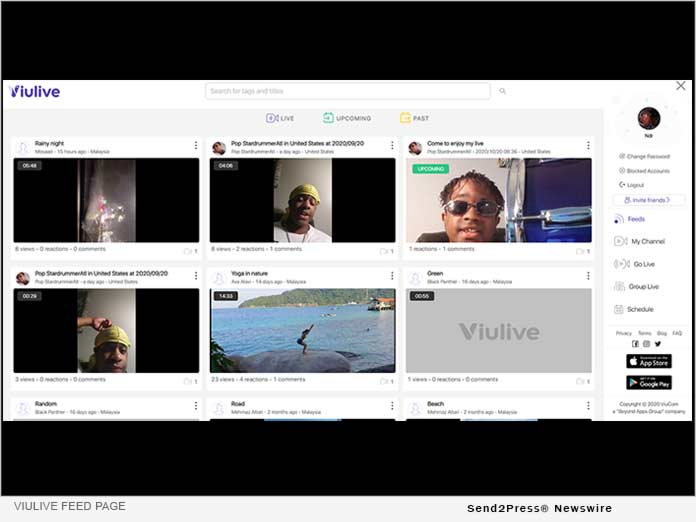 ViuLive Feed Page - Beyond Apps Group