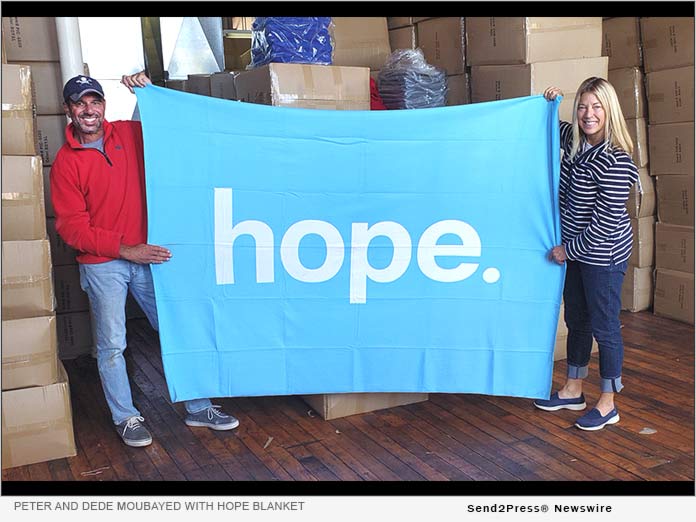 Peter and Dede Moubayed with HOPE blanket