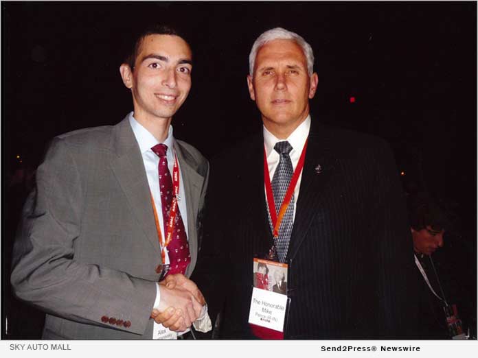 AIPAC Conference photo with former Vice President Mike Pence. Alex Tovstanovsky was his Dinner guest.