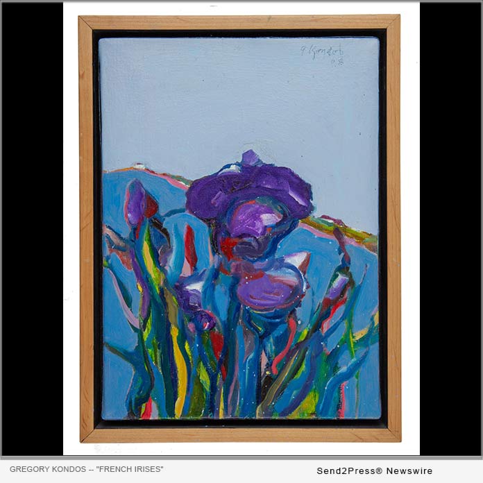 Painting by Gregory Kondos, titled French Irises