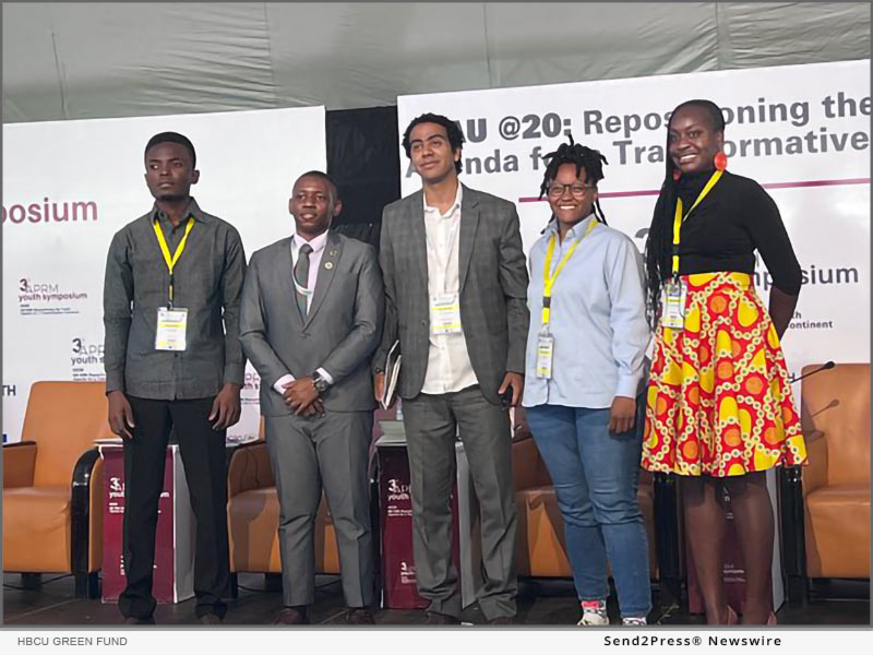 HBCU Green Fund director Illai Kenney (4th from left) speaks on climate justice