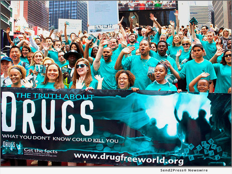 Drug-Free World volunteers at Times Square New York