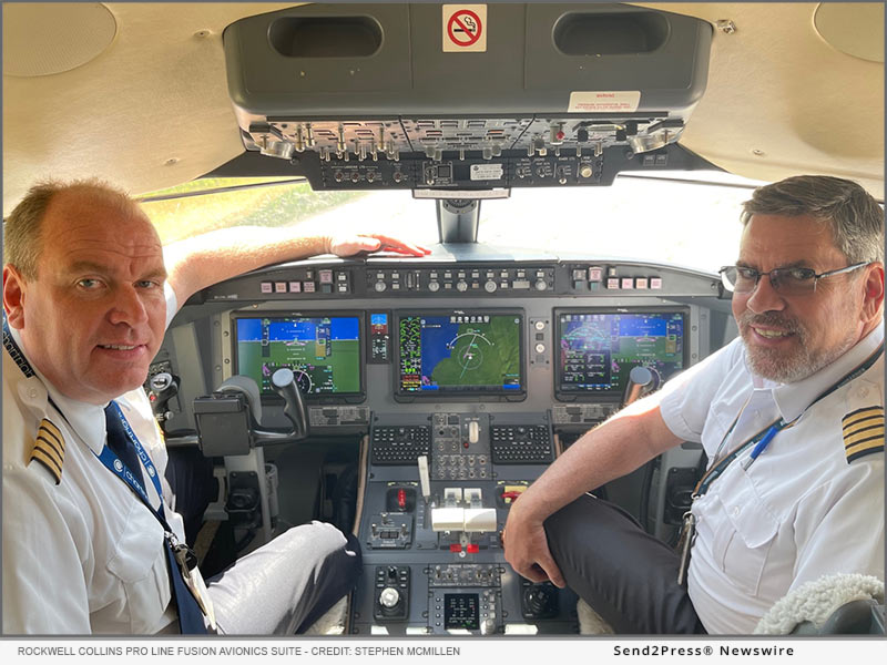 Canada’s First Rockwell Collins Pro Line Fusion avionics suite installed in a Bombardier Challenger 604. Image attribution: Stephen McMillen