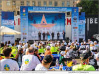 LAPD officers took the stage October 8 to thank the volunteers for supporting this community initiative