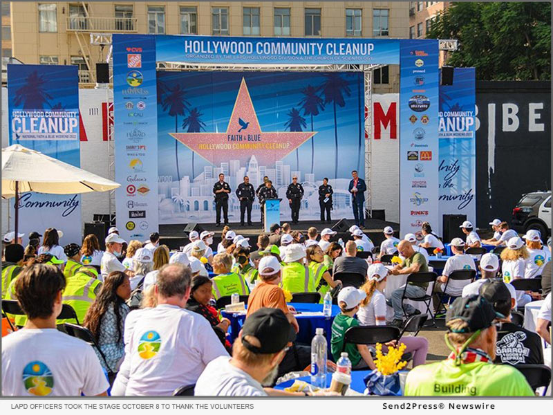 LAPD officers took the stage October 8 to thank the volunteers for supporting this community initiative