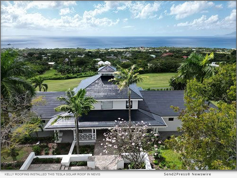 Kelly Roofing installed this Tesla Solar Roof in Nevis.