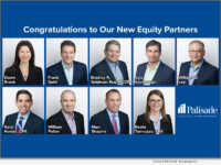 Palisade Capital Management Announces New Equity Partners