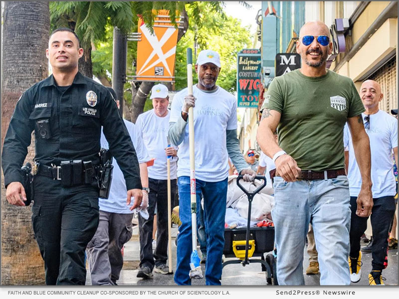 Faith and Blue community cleanup cosponsored by the Church of Scientology Los Angeles