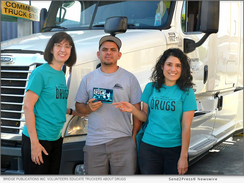 Bridge Publications Inc. volunteers helped truckers understand the hazardous effects of the most commonly abused drugs
