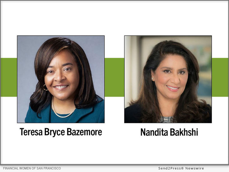 Teresa Bryce Bazemore and Nandita Bakhshi at Financial Women of San Francisco event