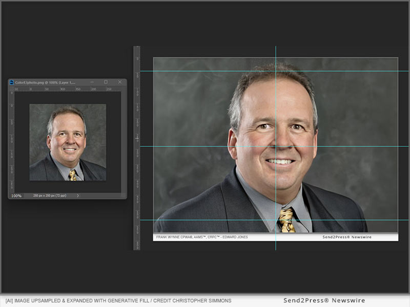 Christopher Simmons of NEOTROPE uses AI tools to upsample and expand client image for news distribution