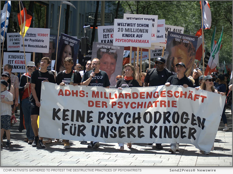 CCHR activists from across Europe gathered to protest the destructive practices of psychiatrists