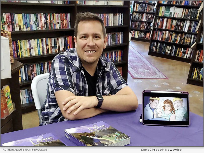 Adam Swain Ferguson, author, Love without Wings, attends a signing at The Open Book in Canyon Country, Calif.