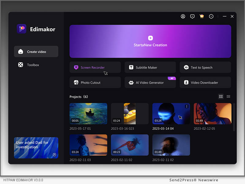 Newswire: Experience the Enhanced Edimakor V3.0.0 with a Fresh New UI Design
