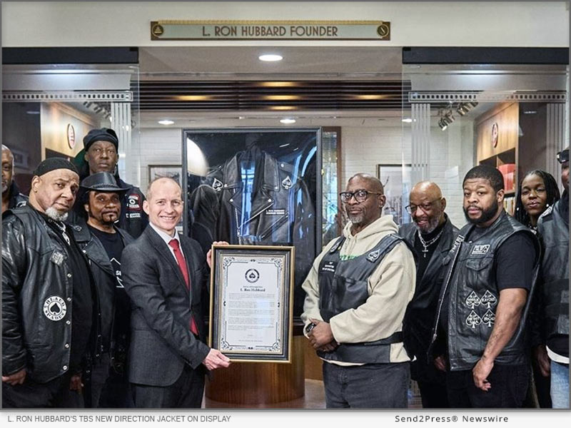 L. Ron Hubbard’s TBS New Direction jacket on display at the Church of Scientology Harlem Community Center