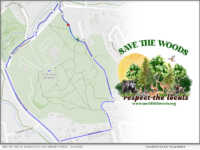 A map of one of Asheville's last urban forest - 54 acres that includes a great horned owl habitat.