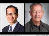 (L-R) Prof. Edward Chang, M.D., and J. Thomas Mortimer, Ph.D.