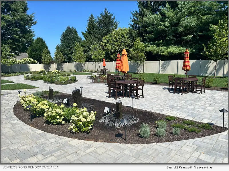 Jenner’s Pond Memory Care area offers an enriched environment for residents, including the sensory Memory Garden