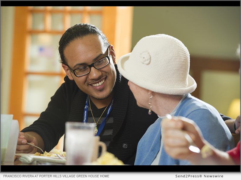 Francisco Rivera, a certified nursing assistant and scheduling coordinator at Porter Hills Village Green House Home in Grand Rapids