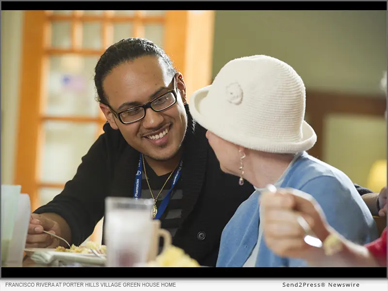 Francisco Rivera, a certified nursing assistant and scheduling coordinator at Porter Hills Village Green House Home in Grand Rapids