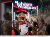 Children enjoying the snow and meeting Santa at Winter Wonderland.