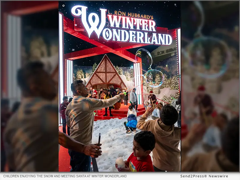 Children enjoying the snow and meeting Santa at Winter Wonderland.