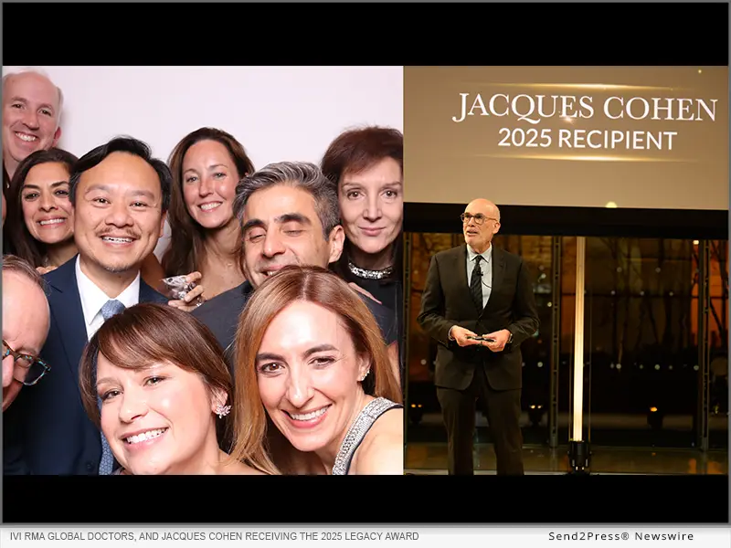 (L-R): IVI RMA Global doctors, and Jacques Cohen receiving the 2025 Legacy Award.