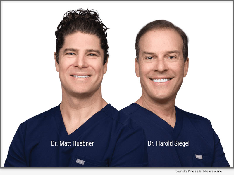 Dr. Matt Huebner (left) and Dr. Harold Siegel (right) of Natural Transplants, recently recognized as the #1 Hair Transplant Doctors in Florida for 2026 by Your Health Magazine.