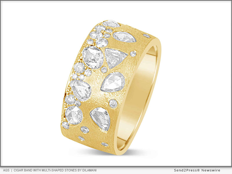 Cigar band with multi-shaped stones by Dilamani. (AGS)