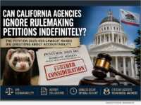 California's response to the Petition 2025-003 lawsuit is raising questions about whether agencies may indefinitely delay citizen petitions - and whether the Fish and Game Commission believes it possesses authority to legalize ferrets.