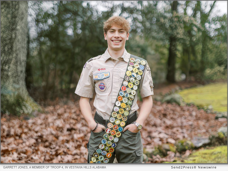 Seventeen-year-old Garrett Jones, a member of Troop 4, in Vestavia Hills Alabama