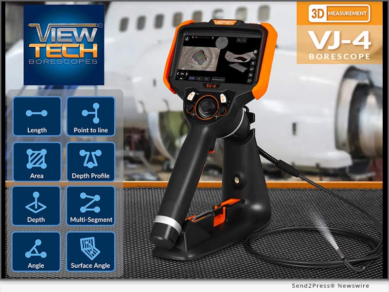 ViewTech Borescopes Introduces 3D Measurement VJ-4 Video Borescope for Accurate, Real-Time Inspection Measurements