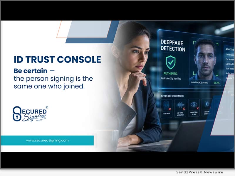 Secured Signing ID Trust Console – Person Looks at Analysis of Deepfake Detection And Confirms The Person Is Authentic