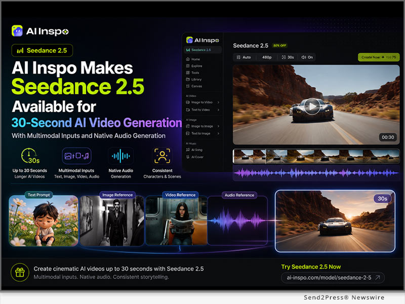 Seedance 2.5 is now available on AI Inspo for 30-second AI video generation