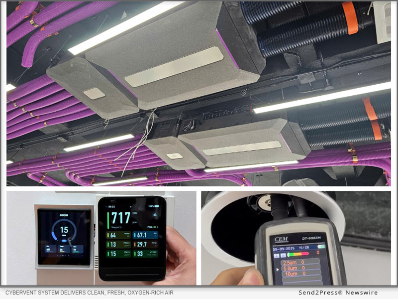 The CyberVent system delivers clean, fresh, oxygen-rich air to living spaces of up to 200 square meters
