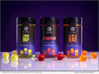 Three Bubl Cocktail Shots bottles displayed together, showcasing the product's edible capsule format and the bottles in which they are packaged