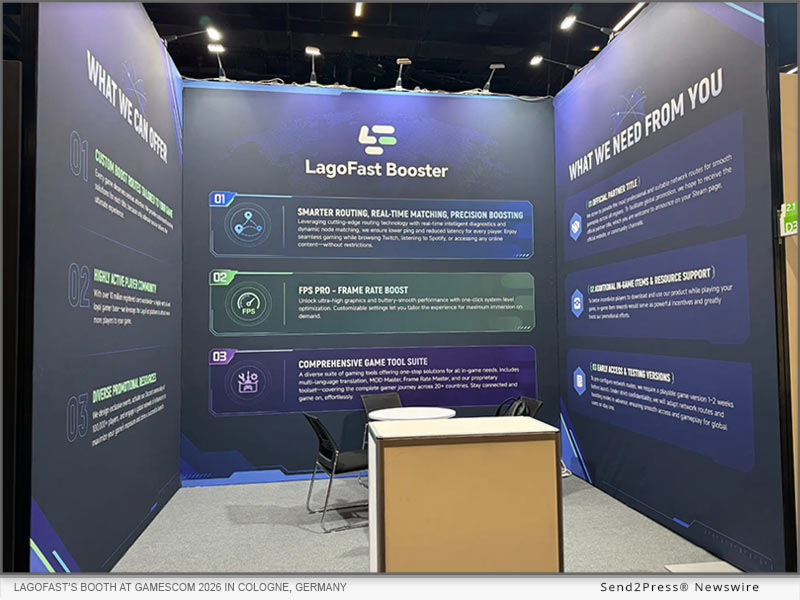 LagoFast’s booth at gamescom 2026 in Cologne, Germany