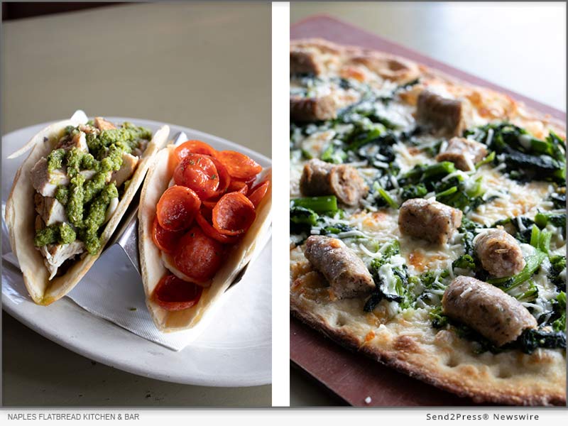 Italian Tacos, Sausage and Broccoli Rabe Flatbread, at Naples Flatbread Kitchen and Bar