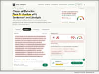 A Clever AI Detector result showing an AI probability score with sentence-level signals