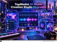 TopMediai's upgraded AI Music Creation Studio keeps music generation at the center of an end-to-end creator workflow.