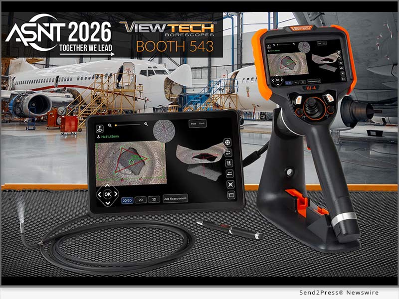 ViewTech Borescopes will showcase its VJ-4 3D Measurement Video Borescope and new screen replicator tablet at the 2026 ASNT Annual Conference